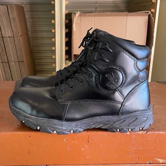 IRON AGE Men's Size 11 W Wide Black Leather Steel Toe Safety Work Boots IA5150 - Picture 2 of 11
